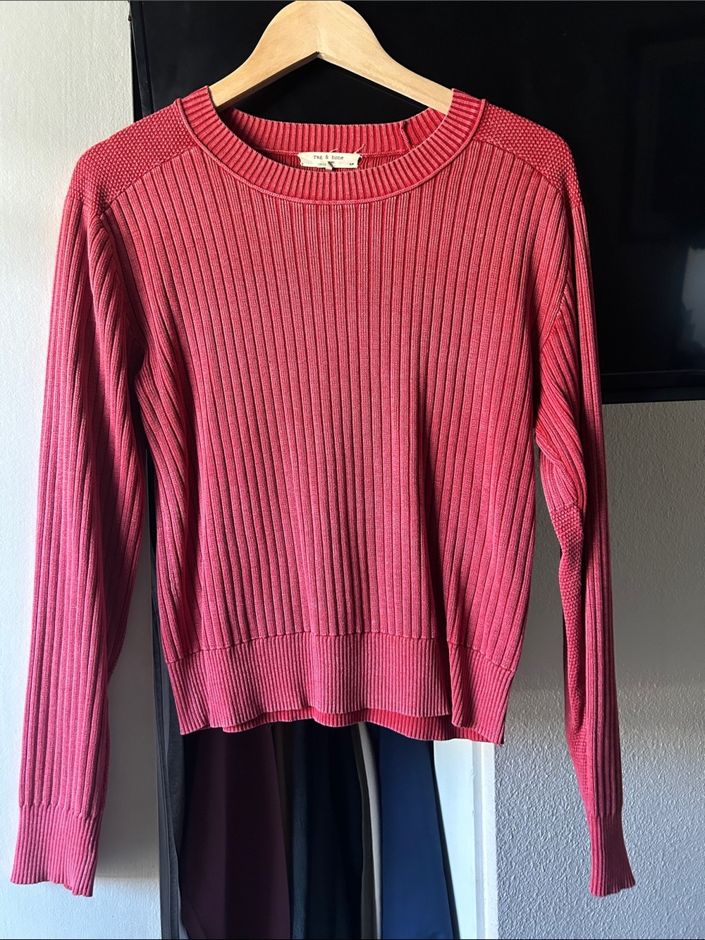 The Drop Ribbed Crewneck Sweater - dusty rose